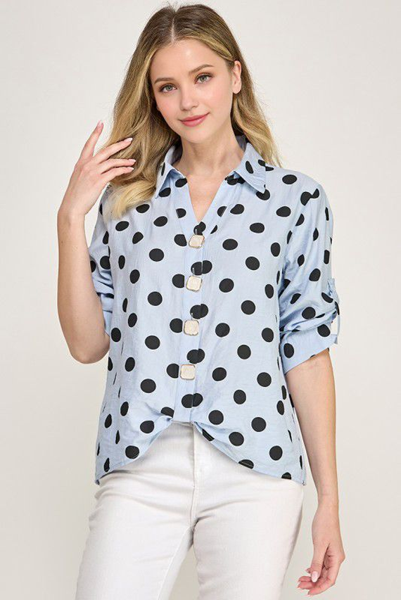BLUSA CAMISERA POLKA