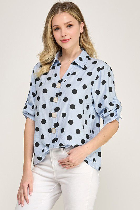 BLUSA CAMISERA POLKA