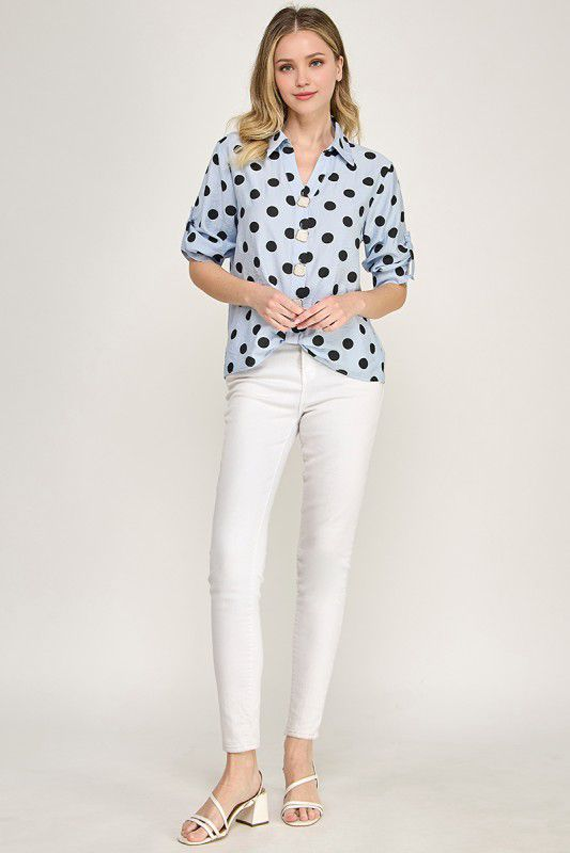 BLUSA CAMISERA POLKA