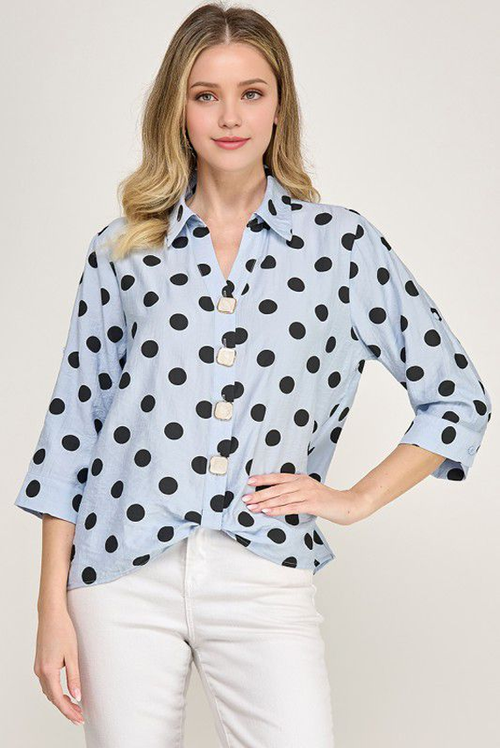 BLUSA CAMISERA POLKA
