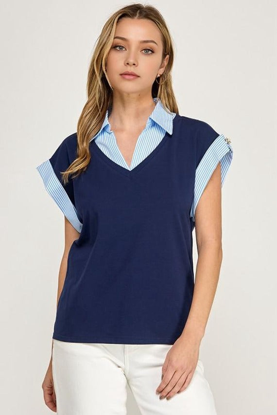 BLUSA CASUAL MARINO