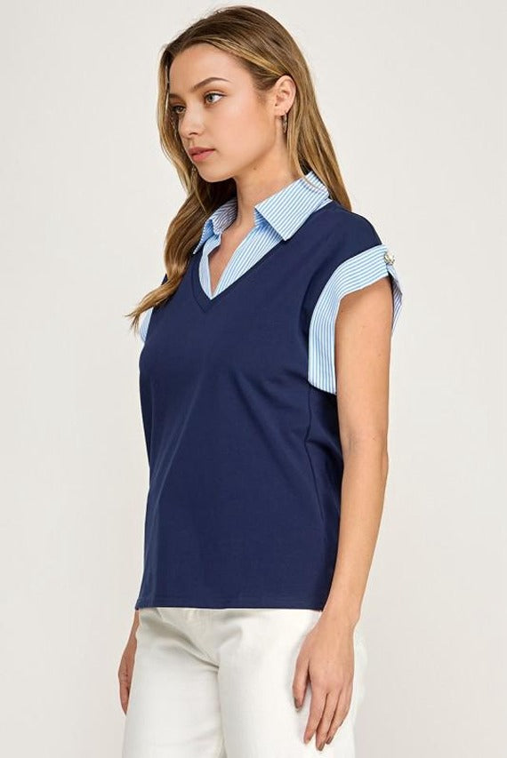 BLUSA CASUAL MARINO
