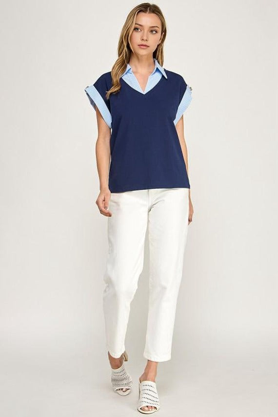 BLUSA CASUAL MARINO