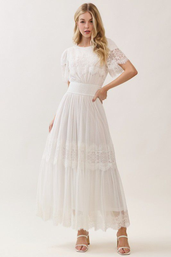 VESTIDO MIDI ENCAJE